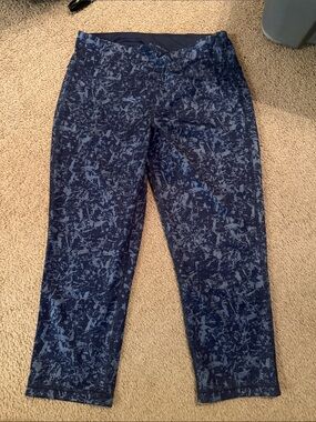 Athleta Navy Blue Patterned Leggings